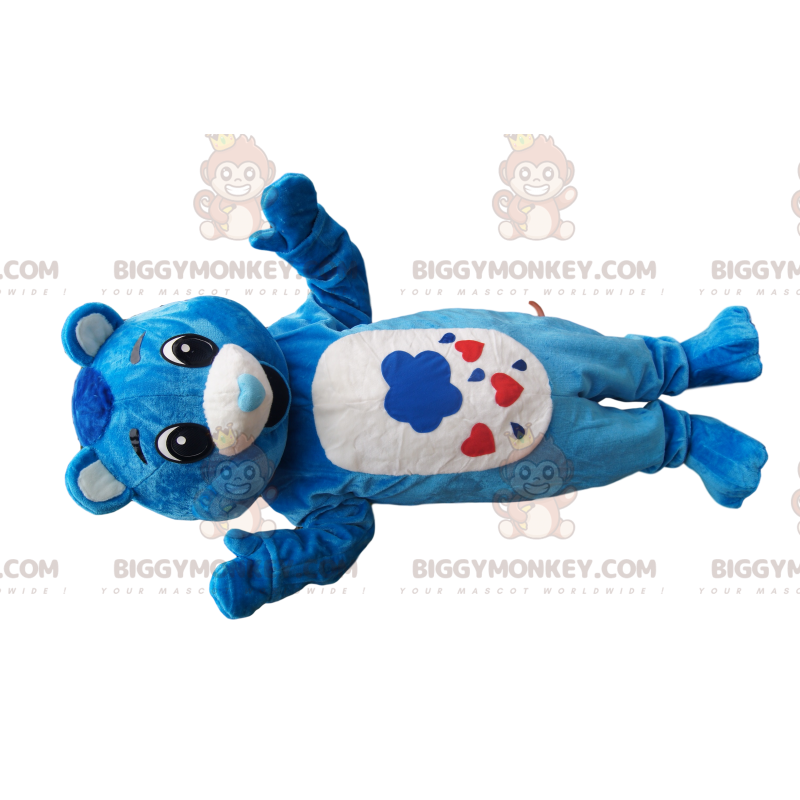 Kostým maskota BIGGYMONKEY™ Modrobílý medvídek s čenichem ve