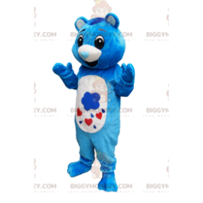 Kostium maskotki BIGGYMONKEY™ Niebiesko-biały niedźwiadek z