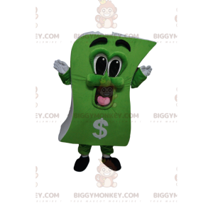 Very playful banknote BIGGYMONKEY™ mascot costume. banknote