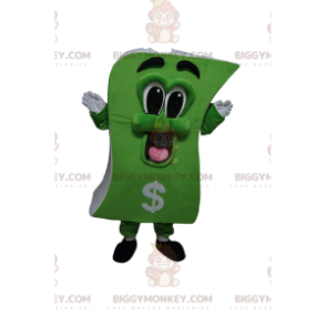 Very playful banknote BIGGYMONKEY™ mascot costume. banknote