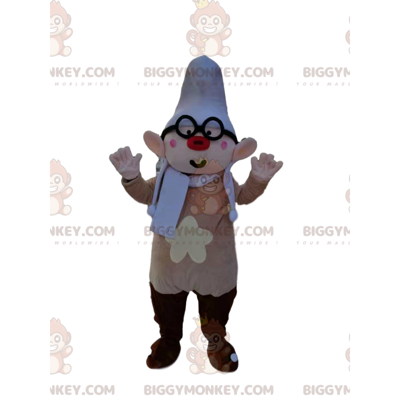 Costume de mascotte BIGGYMONKEY™ de lutin avec un nez rouge et