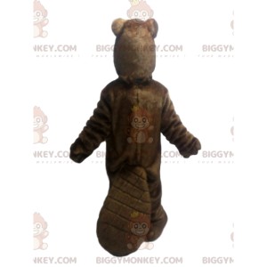 Costume de mascotte BIGGYMONKEY™ de castor marron. Costume de