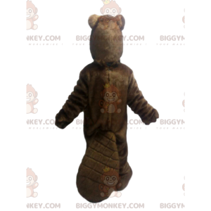 Traje da mascote do Castor Castanho BIGGYMONKEY™. Fato de