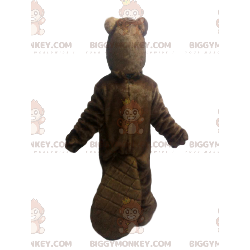 Costume de mascotte BIGGYMONKEY™ de castor marron. Costume de