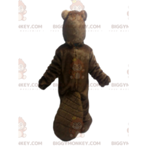 Ruskea Beaver BIGGYMONKEY™ maskottiasu. Ruskea majava-asu -
