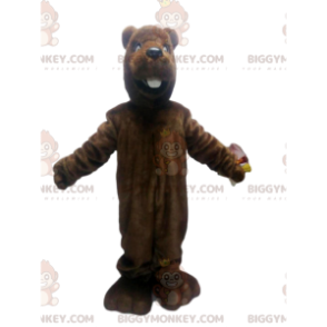 Brown Beaver BIGGYMONKEY™ Mascot Costume. Brown beaver costume