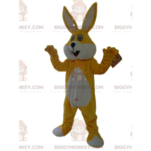 Costume da mascotte BIGGYMONKEY™ coniglio giallo e bianco super