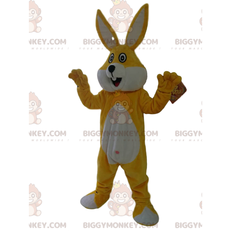 Costume da mascotte BIGGYMONKEY™ coniglio giallo e bianco super