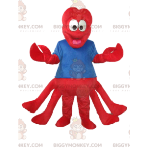 Red Lobster BIGGYMONKEY™ Maskottchen-Kostüm mit blauem Jersey -