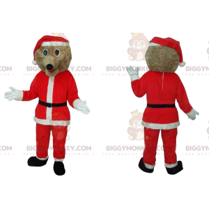 BIGGYMONKEY™ Mascottekostuum Beige hond met kerstboomkostuum -