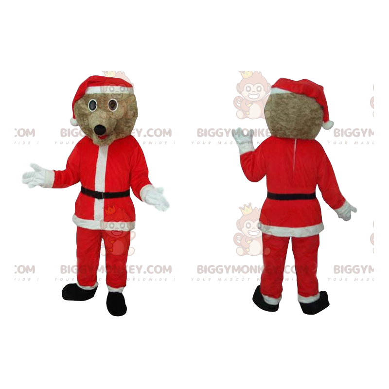 BIGGYMONKEY™ maskotdräkt Beige hund med julgransdräkt -
