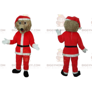 BIGGYMONKEY™ Mascottekostuum Beige hond met kerstboomkostuum -