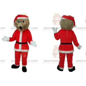 BIGGYMONKEY™ maskotdräkt Beige hund med julgransdräkt -