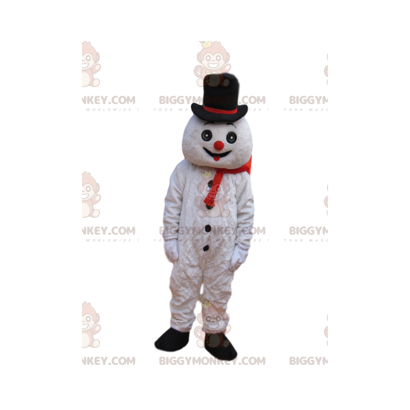 BIGGYMONKEY™ Lustiges Schneemann-Maskottchen-Kostüm mit