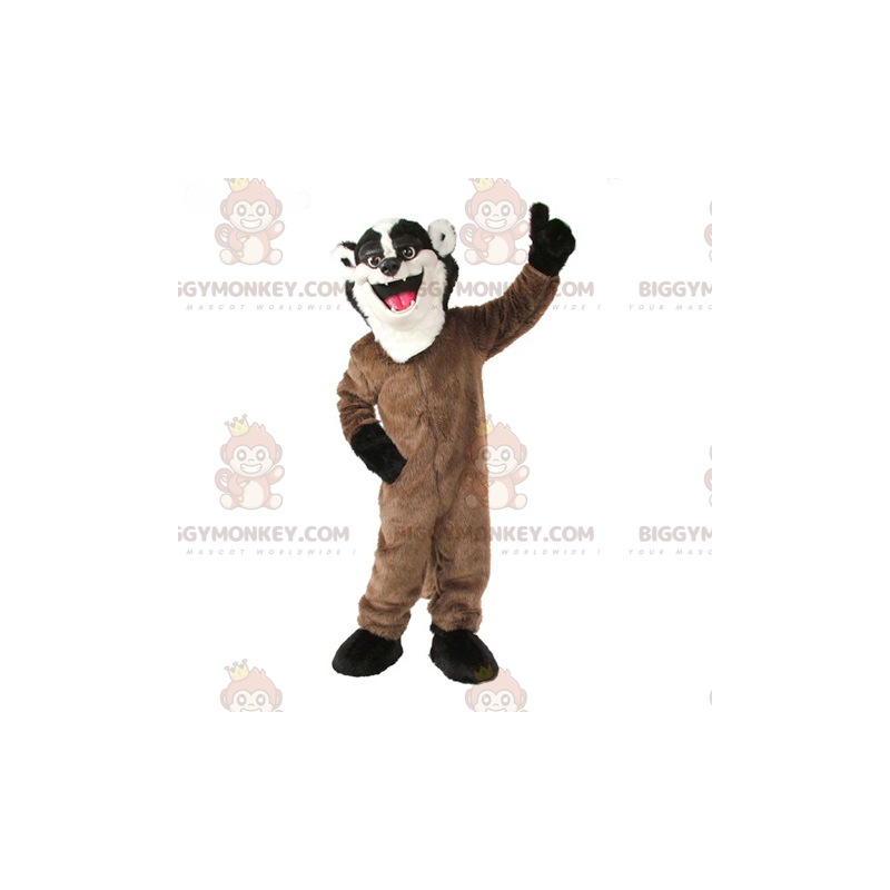 BIGGYMONKEY™ Brown White and Black Raccoon Polecat Mascot