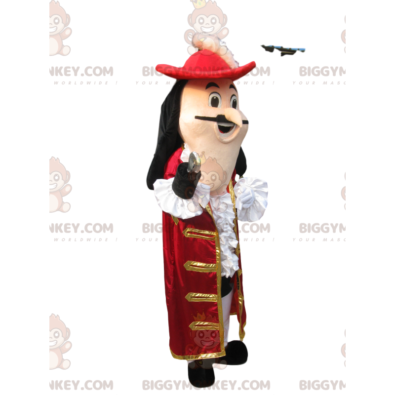 Traje de mascote Capitão Gancho BIGGYMONKEY™ com lindo casaco