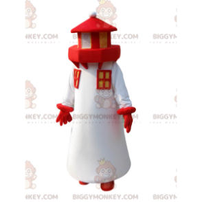 Costume mascotte BIGGYMONKEY™ Faro bianco e rosso. costume da