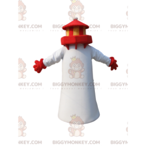 Στολή μασκότ BIGGYMONKEY™ White and Red Lighthouse. στολή φάρου