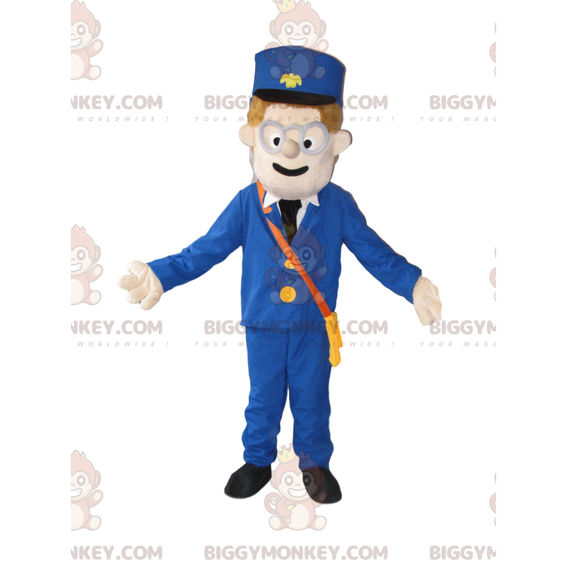 Costume de mascotte BIGGYMONKEY™ de bonhomme avec un képi et un