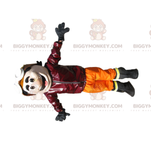 Traje de mascote de aviador divertido BIGGYMONKEY™ com óculos e