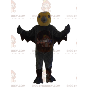 Traje de mascote de pássaro BIGGYMONKEY™ com cabeça amarela e