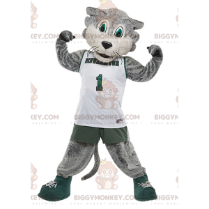 BIGGYMONKEY™ mascottekostuum grijze en witte kat in