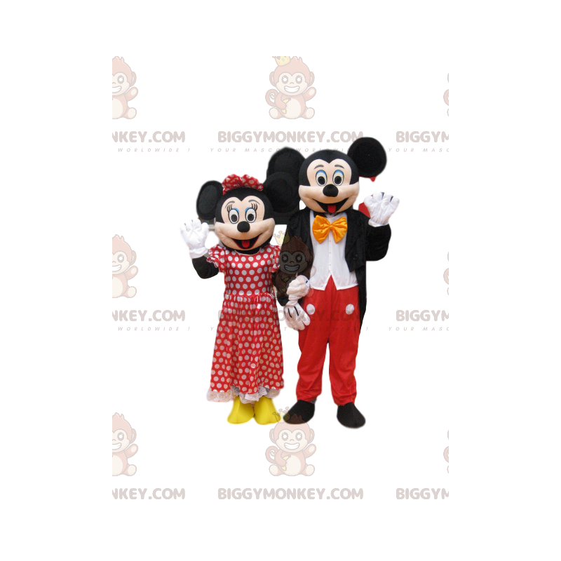 Duo kostýmů Mickey Mouse a Minnie BIGGYMONKEY™ maskota –