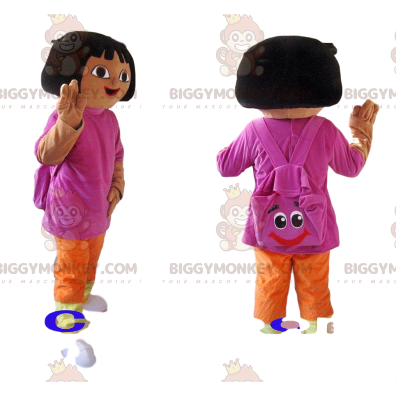 Dora the Explorer BIGGYMONKEY™ Maskotdräkt med rolig ryggsäck -