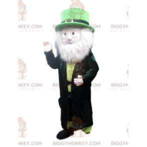 Leprechaunin BIGGYMONKEY™ maskottiasu kauniilla valkoisella