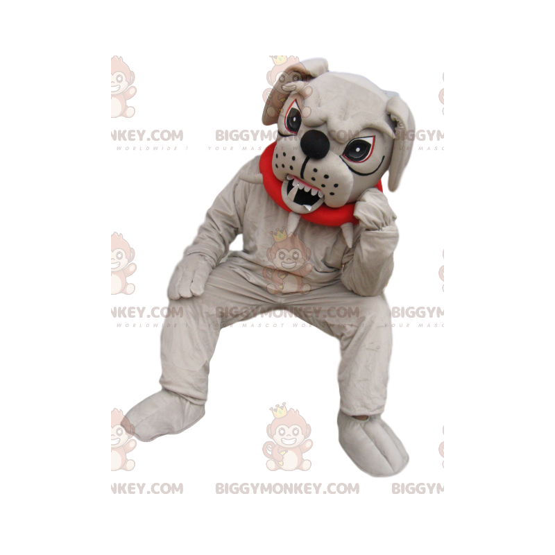 BIGGYMONKEY™ Mascot Costume Very Aggressive Bulldog With Red