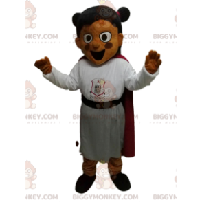 Traje de mascote de menina BIGGYMONKEY™ com roupa de colegial