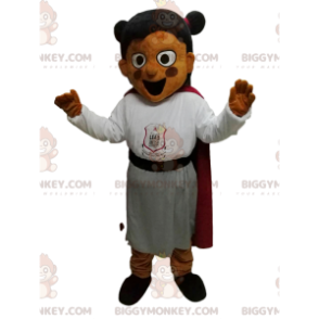 Traje de mascote de menina BIGGYMONKEY™ com roupa de colegial