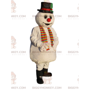 BIGGYMONKEY™ Costume da mascotte pupazzo di neve con cappello