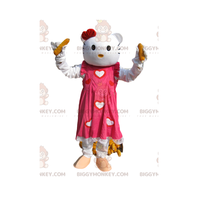 Hello Kitty BIGGYMONKEY™ Maskottchenkostüm mit wunderschönem