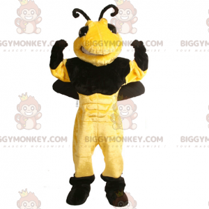 Costume mascotte BIGGYMONKEY™ ape vespa nera e gialla -