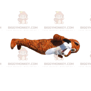 Traje de mascote BIGGYMONKEY™ Tigre muito alegre com focinho