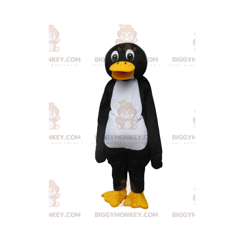 Traje da mascote do pinguim risonho BIGGYMONKEY™. fantasia de