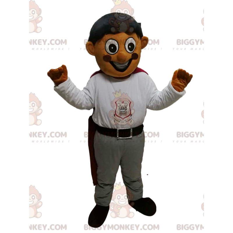 Costume de mascotte BIGGYMONKEY™ de petit garçon très heureux