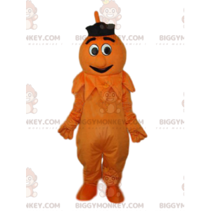 Comic Orange Snowman BIGGYMONKEY™ mascottekostuum -