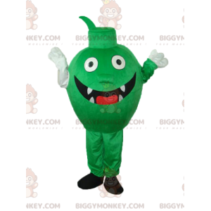 BIGGYMONKEY™-mascottekostuum Little Green Monster met tanden en
