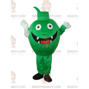 Traje de mascote BIGGYMONKEY™ Pequeno Monstro Verde com Dentes