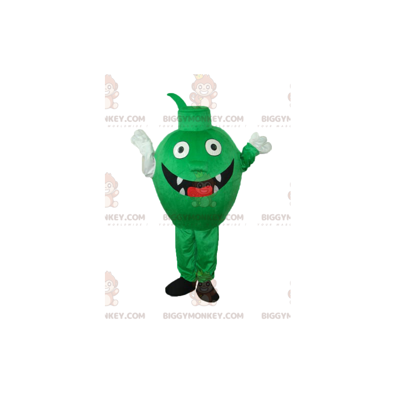 BIGGYMONKEY™ Costume da mascotte Mostro verde con denti e