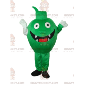 BIGGYMONKEY™-mascottekostuum Little Green Monster met tanden en