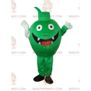 BIGGYMONKEY™ Maskotdräkt Litet grönt monster med tänder och