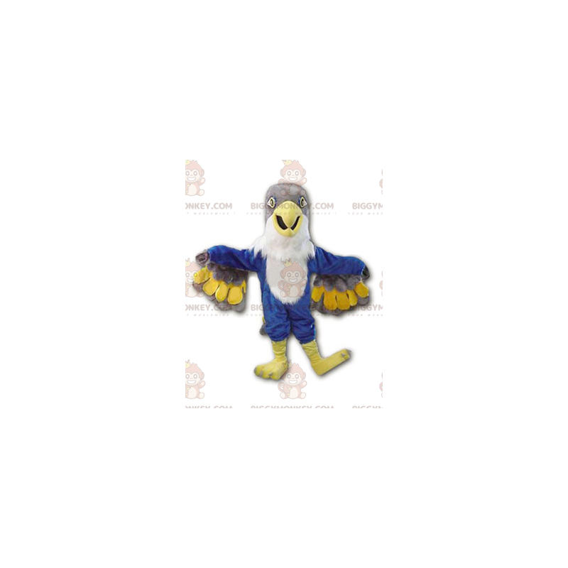 BIGGYMONKEY™ Blauwgrijs en wit vogeladelaar-mascottekostuum -