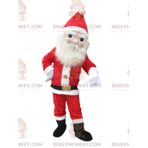 Santa Claus BIGGYMONKEY™ Mascot Costume with Beautiful White
