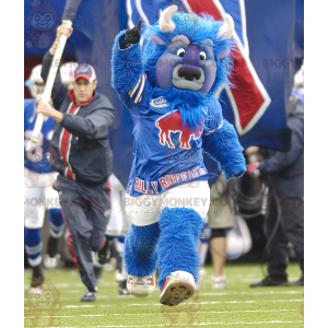 All Hairy Blue Bull Buffalo BIGGYMONKEY™ Mascot Costume -