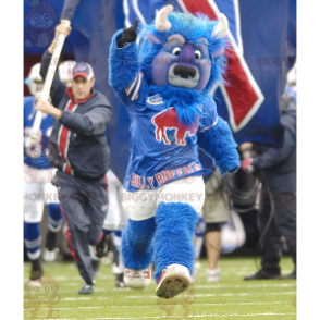 Costume de mascotte BIGGYMONKEY™ de buffle de taureau bleu tout