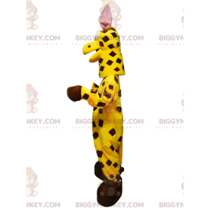 Traje de mascote de girafa BIGGYMONKEY™ com pelo amarelo