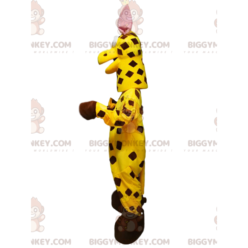 Costume de mascotte BIGGYMONKEY™ de girafe avec un pelage jaune